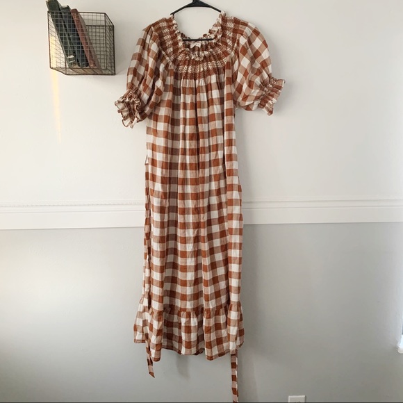 Doen Rhone St Ouen Nutmeg Plaid Dress Sz L - Picture 4 of 9